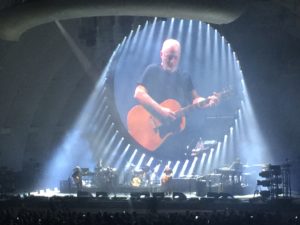 David Gilmour on Giant Screen in concert at Hollywood bowl David Gilmour in concert at Hollywood bowl