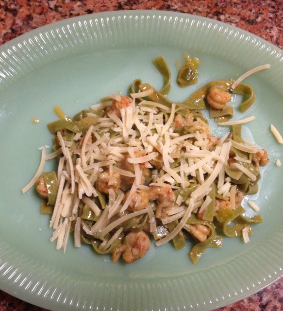 Creamy Spicy Crawfish on a Bed of Pasta