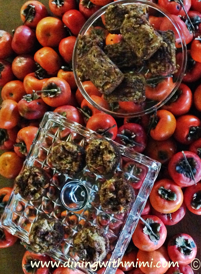 Persimmons galore with Persimmon and Walnut Sticky Bread www.diningwithmimi.com