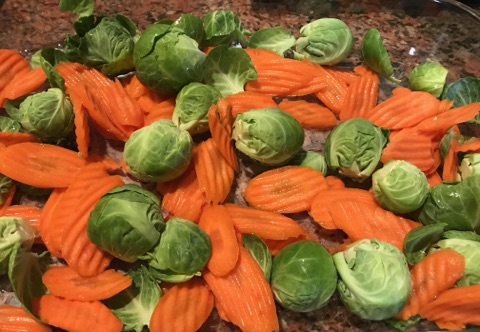 Medley of brussel sprouts and carrots