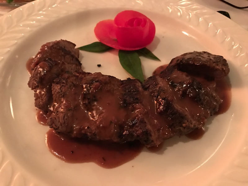 Black Pepper dusted Teres Major Steak with Cognac Cream Sauce