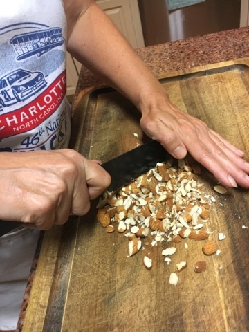 Almonds for Rustic Peach Tart www.diningwithmimi.com