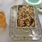 Antique platter and soup tureen filled with Old Southern Rice Dressing www.diningwithmimi.com