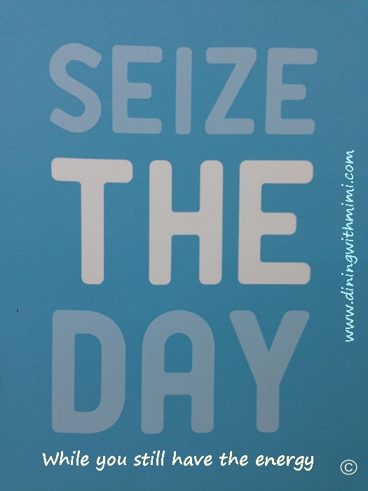 Seize the Day while you have the energy Writers Group www.diningwithmimi.com
