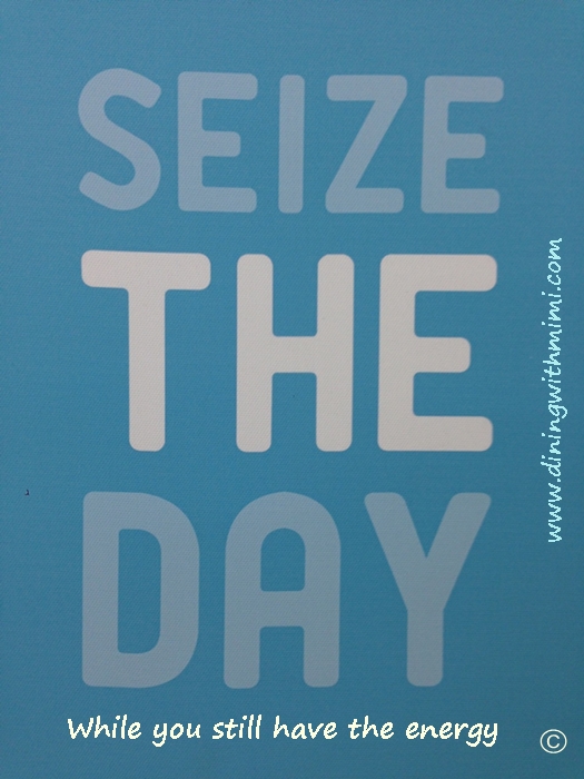 Seize the Day while you have the energy Writers Group www.diningwithmimi.com