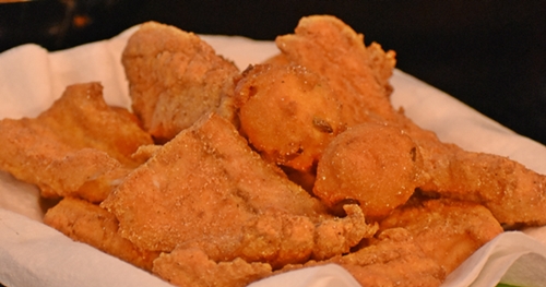 Fried Speckle Trout for Unwind on Dauphin Island www.diningwithmimi.com