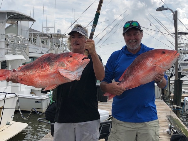 Captain Cali and Grill Man showing off Red Snapper for Fish to Table- Sriracha Kissed Fresh Snapper and More www.diningwithmimi.com