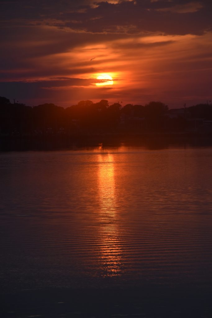 Days end sunset at My Dauphin Island Restorative Paddle www.diningwithmimi.com