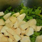 SalubriouSalubrious Turnip Greens and Roots in Stock pot www.diningwithmimi.com