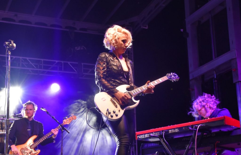 Samantha Fish, Bass Player and Keyboard Brains, Beauty and Slaying a Guitar as Samantha Fish www.diningwithmimi.com