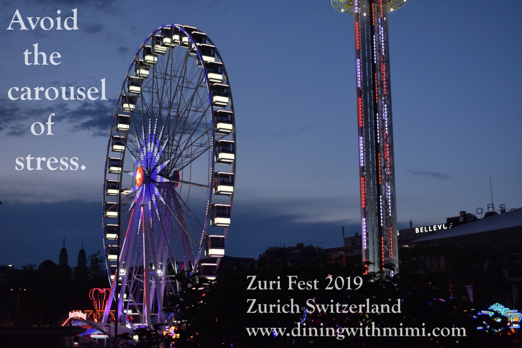 Zuri Fest Zurich Quote "Avoid the carousel of stress." April 2020 Hoda Wan Kenobi www.diningwithmimi.com